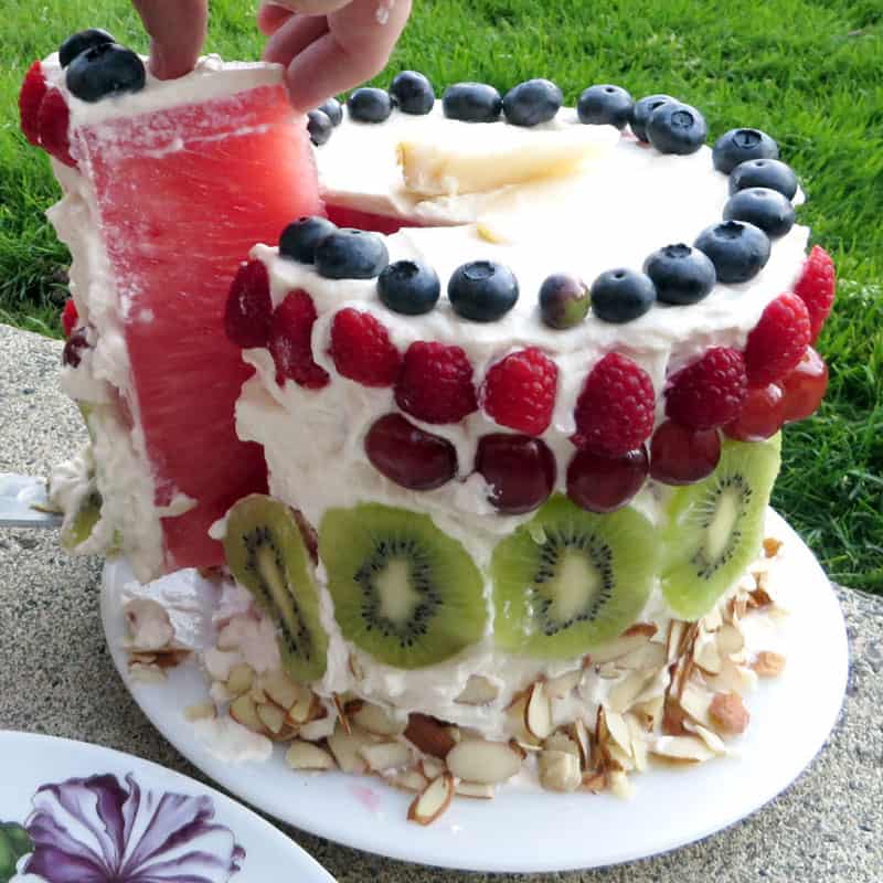http://www.instructables.com/id/watermelon-cake/