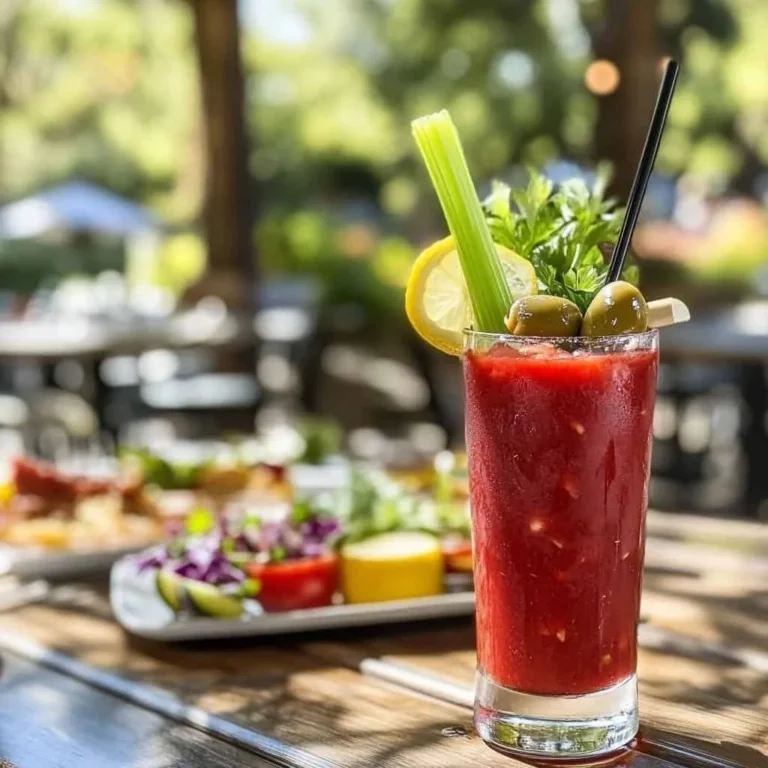 Marka ve ambalaj içermeyen kereviz saplı Bloody Mary kokteyli
