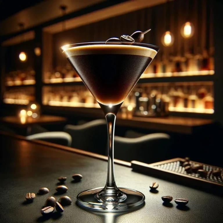 Marka ve ambalaj içermeyen köpüklü Espresso Martini kokteyli