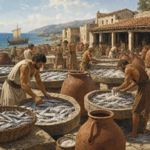 Antik Roma'da garum üretimi - balık ve tuzun amphoralarda fermente edilmesi