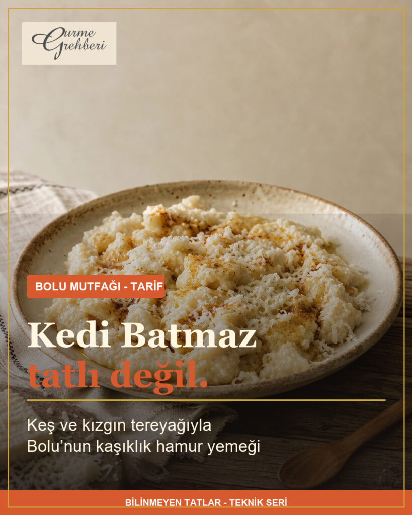 Bolu usulü keşli kedi batmaz yemeği; başlık tasarımlı Instagram kapağı