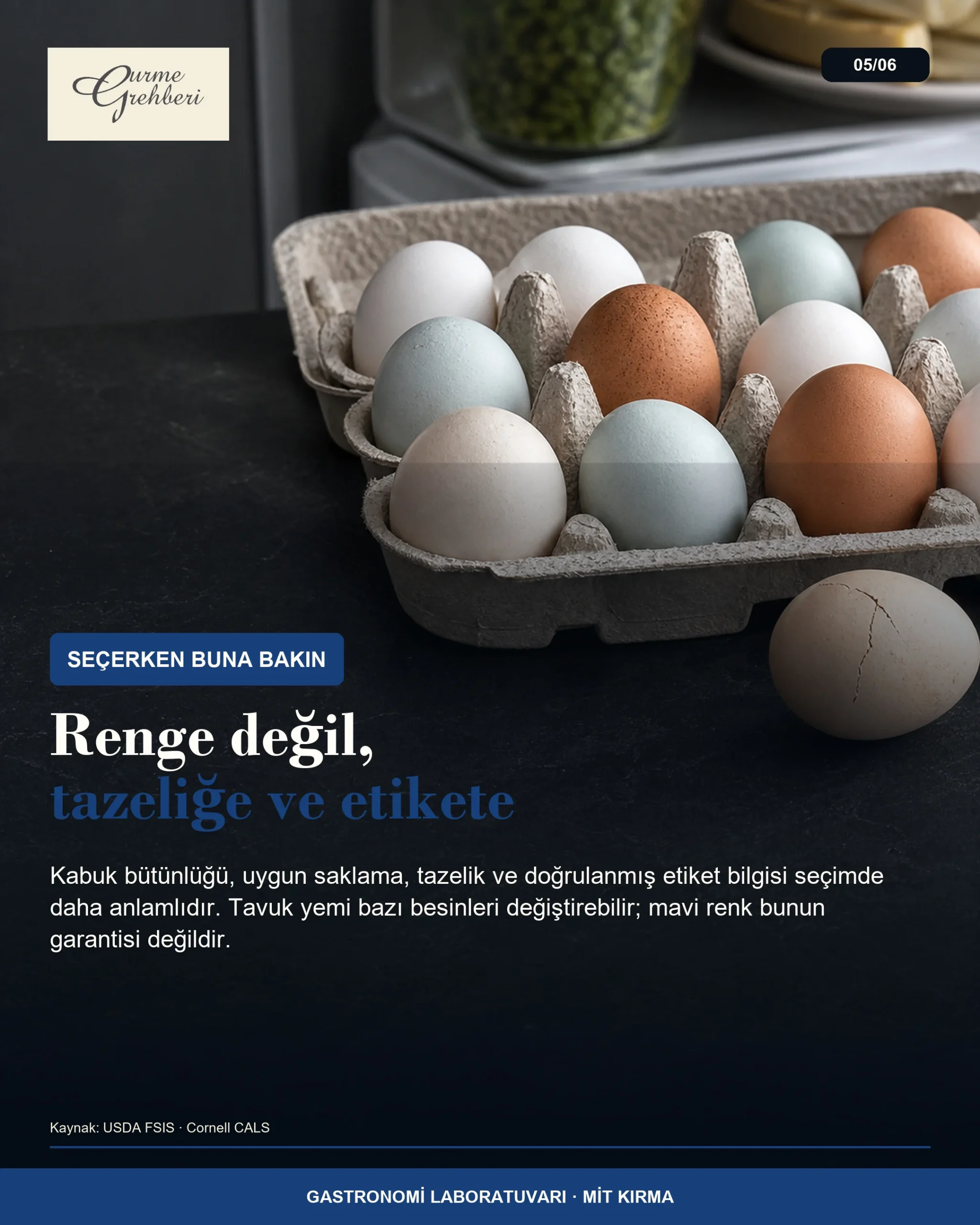 Kabuk bütünlüğü, tazelik ve etiket bilgisine göre yumurta seçimi