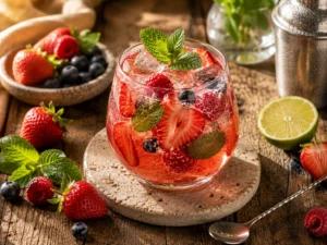Çilek ve sütle hazırlanmış ferahlatıcı Strawberry Cool içeceği