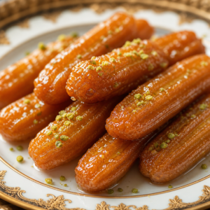 Şerbetli, altın sarısı kızarmış vezir parmağı tatlısı