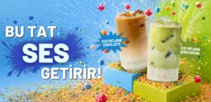 Coffy’nin Iced Patlayan Şeker Latte ve Matcha içecekleri