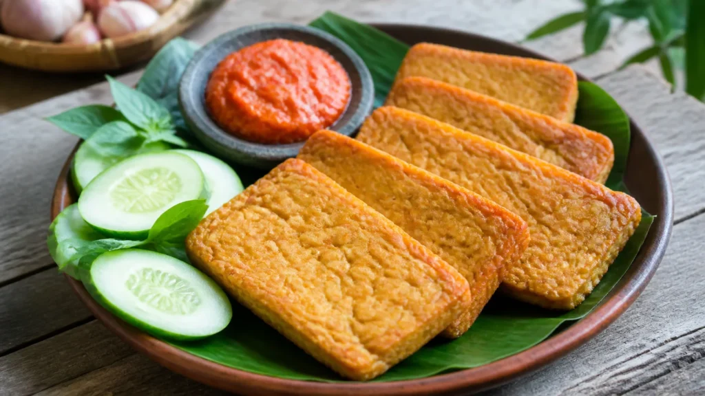 Endonezya tempeh yemeği