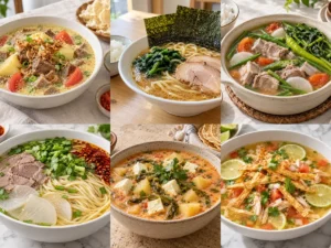 Dünyanın en iyi çorbalarından altısı: Soto Betawi, Iekei ramen, sinigang, Lanzhou lamian, caldo de queso ve sopa de lima