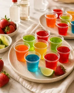 Jello shots nasıl yapılır? Meyveli jelatin ve alkolle pratik tarif: donmayı garantileyen doğru oran, sunum fikirleri, alkolsüz versiyon ve sorumlu tüketim notları.
