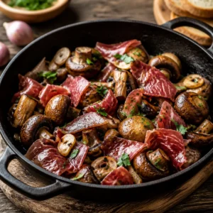 Champiñones con Jamon
