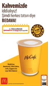 McDonald's Türkiye 1-7 Ekim ücretsiz kahve kampanyası görseli