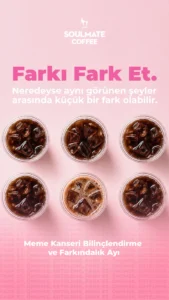 Soulmate Coffee pembe ekim farkındalık görseli