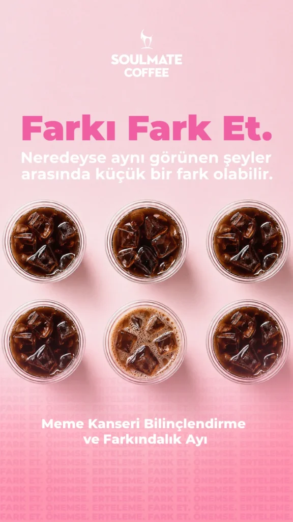 Soulmate Coffee pembe ekim farkındalık görseli
